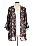 Xhilaration 100% Polyester Black Kimono Size L - photo 1