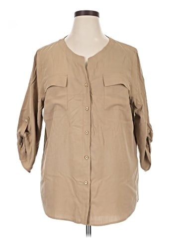 Investments 3/4 Sleeve Silk Top (view 1)