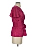 Max Studio 100% Polyester Burgundy Short Sleeve Blouse Size XS - photo 4