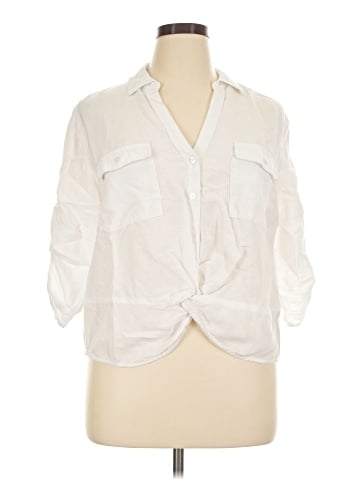INC International Concepts 3/4 Sleeve Button-Down Shirt (view 1)