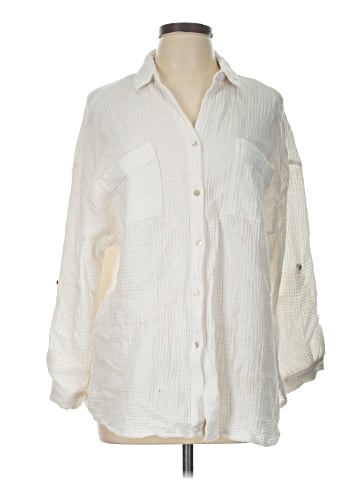 Magaschoni 3/4 Sleeve Button-Down Shirt (view 1)