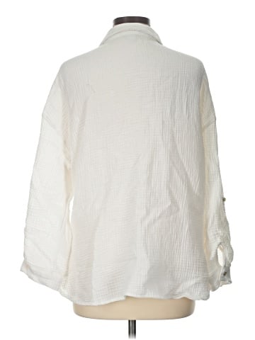 Magaschoni 3/4 Sleeve Button-Down Shirt (view 2)