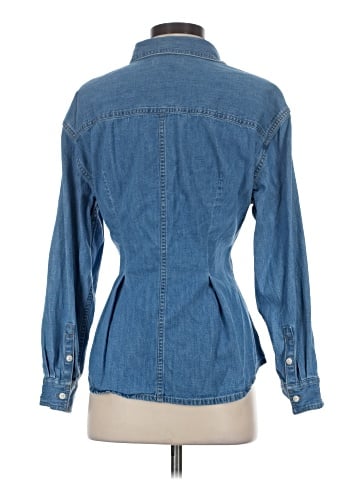 Madewell Denim Darted Button-Up Shirt in Winnset Wash (view 2)