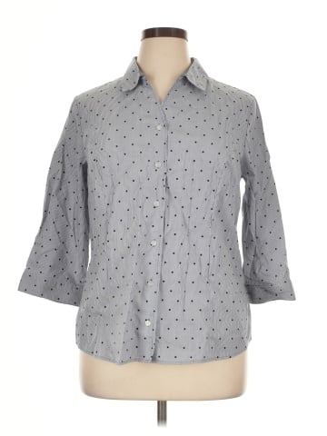 Christopher & Banks 3/4 Sleeve Button-Down Shirt (view 1)