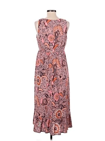 Madewell Lace-Up Ruffle-Hem Midi Dress in Bali Blooms (view 2)