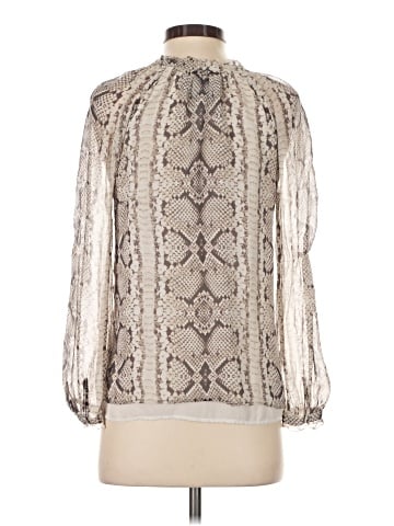 J.Crew Collection Long Sleeve Silk Top (view 2)