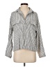 Max Studio Stripes Silver 3/4 Sleeve Blouse Size S - photo 1