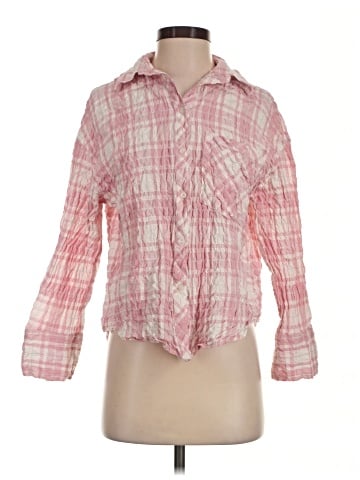 Zara 3/4 Sleeve Button-Down Shirt (view 1)
