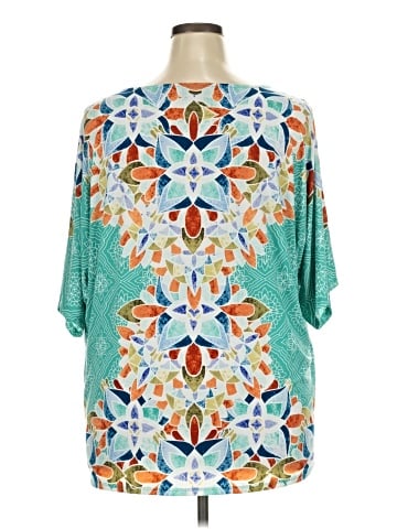 JM Collection Short Sleeve Blouse (view 2)