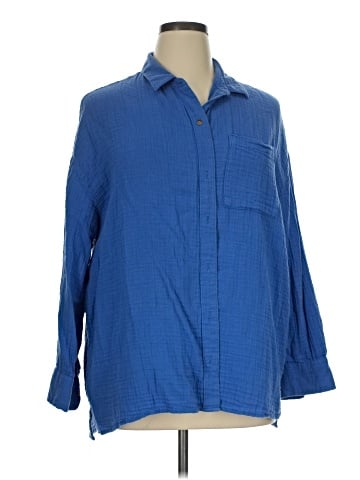 Old Navy 3/4 Sleeve Button-Down Shirt (view 1)