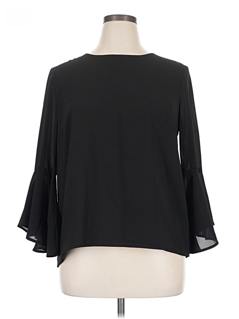 Pre-owned Goldray 3/4 Sleeve Blouse In Black