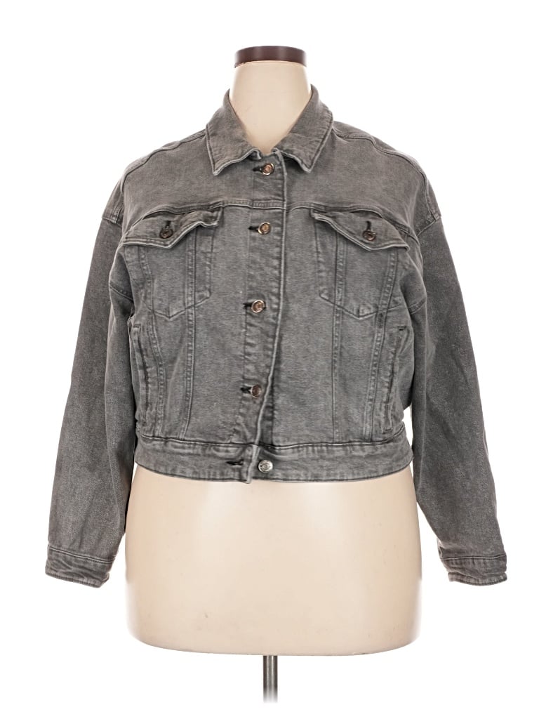 Pre-owned Wild Fable Denim Jacket In Gray