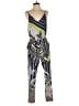 Topshop 100% Polyester Graphic Gray Blue Jumpsuit Size 4 - photo 1
