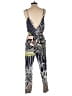 Topshop 100% Polyester Graphic Gray Blue Jumpsuit Size 4 - photo 2