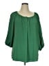 Max Studio 100% Polyester Green 3/4 Sleeve Blouse Size 1X - photo 1
