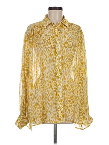 Anine Bing Long Sleeve Silk Top (view 1)