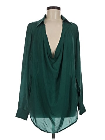 Haute Hippie Long Sleeve Silk Top (view 1)
