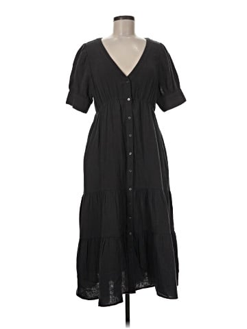 Madewell Lightspun Button-Front Tiered Midi Dress (view 1)