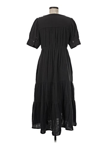 Madewell Lightspun Button-Front Tiered Midi Dress (view 2)