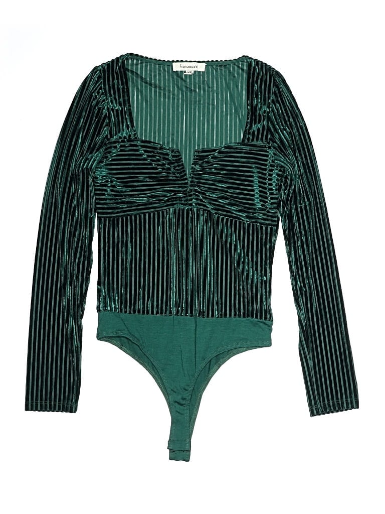 Pre-owned Francesca's Bodysuit In Green
