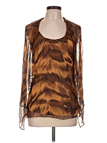 Diane von Furstenberg Long Sleeve Silk Top (view 1)
