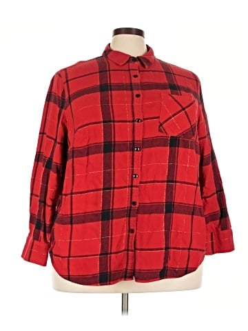 Ava & Viv 3/4 Sleeve Button-Down Shirt (view 1)