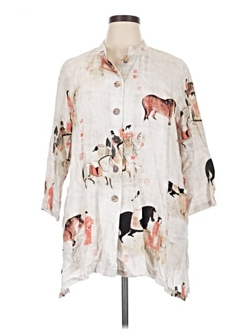 Soft Surroundings 3/4 Sleeve Button-Down Shirt (view 1)