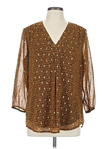 Black Label by Evan Picone 3/4 Sleeve Blouse (view 1)