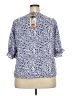 Well Worn 100% Recycled Polyester Blue 3/4 Sleeve Blouse Size XXL - photo 2
