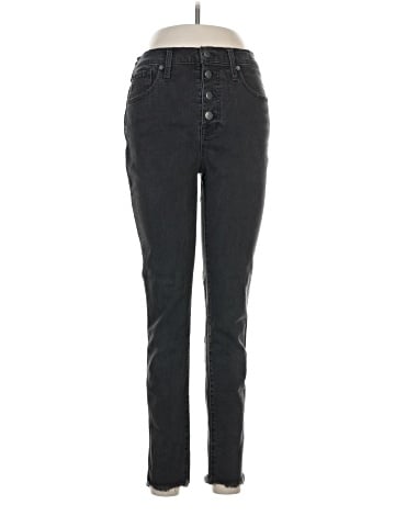 Madewell 10" High-Rise Skinny Jeans in Berkeley Black: Button-Through Edition (view 1)
