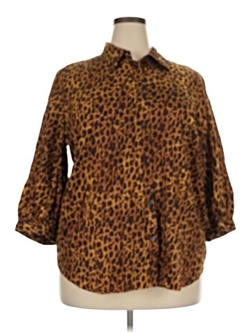 Lauren Jeans Co. 3/4 Sleeve Button-Down Shirt (view 1)