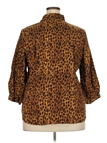 Lauren Jeans Co. 3/4 Sleeve Button-Down Shirt (view 2)