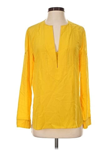 BCBGMAXAZRIA Long Sleeve Silk Top (view 1)