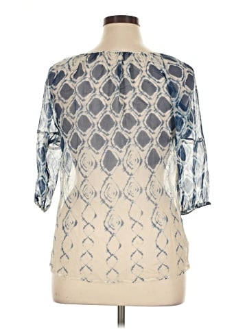 AWADA 3/4 Sleeve Silk Top (view 2)