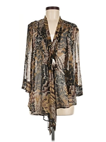 Elizabeth and James 3/4 Sleeve Silk Top (view 1)