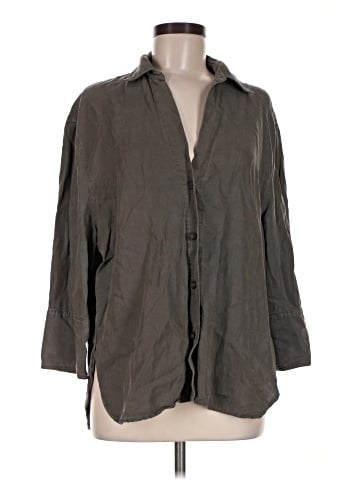 Zara 3/4 Sleeve Button-Down Shirt (view 1)
