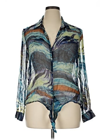 Alberto Makali Long Sleeve Silk Top (view 1)
