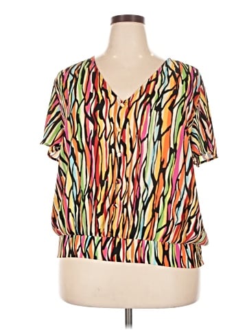 New York & Company Short Sleeve Blouse (view 1)