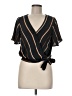 Xhilaration 100% Polyester Black Short Sleeve Blouse Size M - photo 1