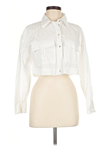 Zara 3/4 Sleeve Button-Down Shirt (view 1)