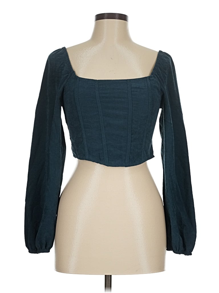 Pre-owned Kirious Long Sleeve Blouse In Teal