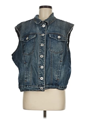 Ashley Stewart Denim Vest (view 1)