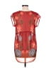 DR2 100% Recycled Polyester Floral Graphic Red Short Sleeve Blouse Size M - photo 2