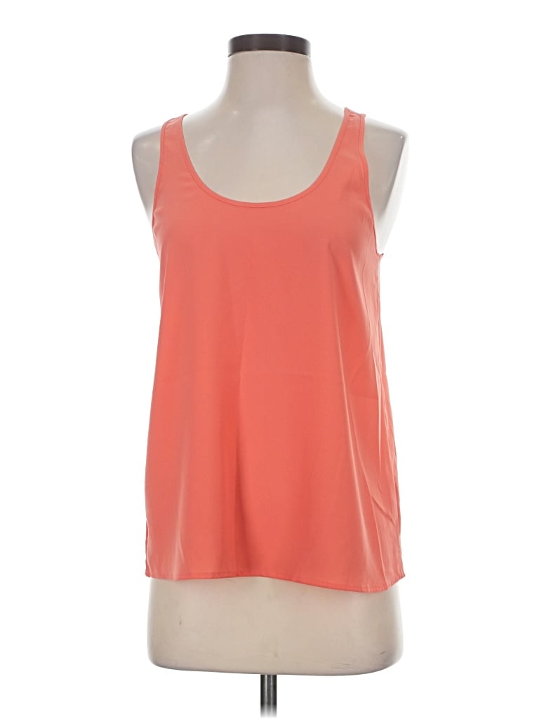 Pre-owned Frenchi Sleeveless Top Orange Scoop Neck Tops