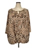 Catherines Animal Print Brown 3/4 Sleeve Blouse Size 3X - photo 1