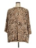 Catherines Animal Print Brown 3/4 Sleeve Blouse Size 3X - photo 2
