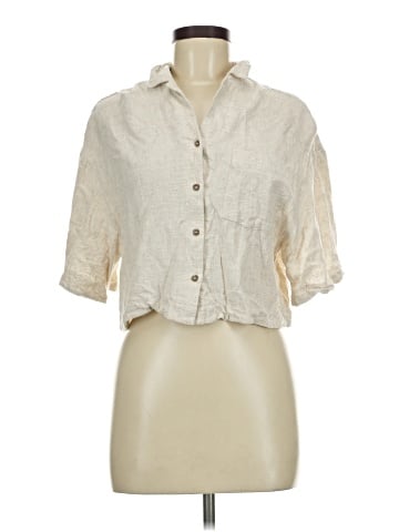 Topshop 3/4 Sleeve Button-Down Shirt (view 1)