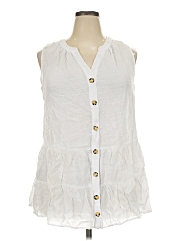 Ashley Stewart Sleeveless Button-Down Shirt (view 1)