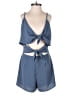 Sage 100% Polyester Solid Blue Romper Size S - photo 1