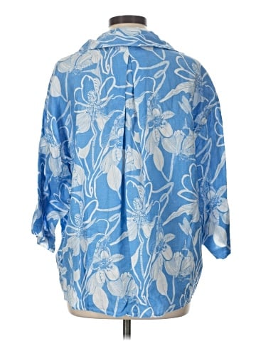 Magaschoni 3/4 Sleeve Button-Down Shirt (view 2)